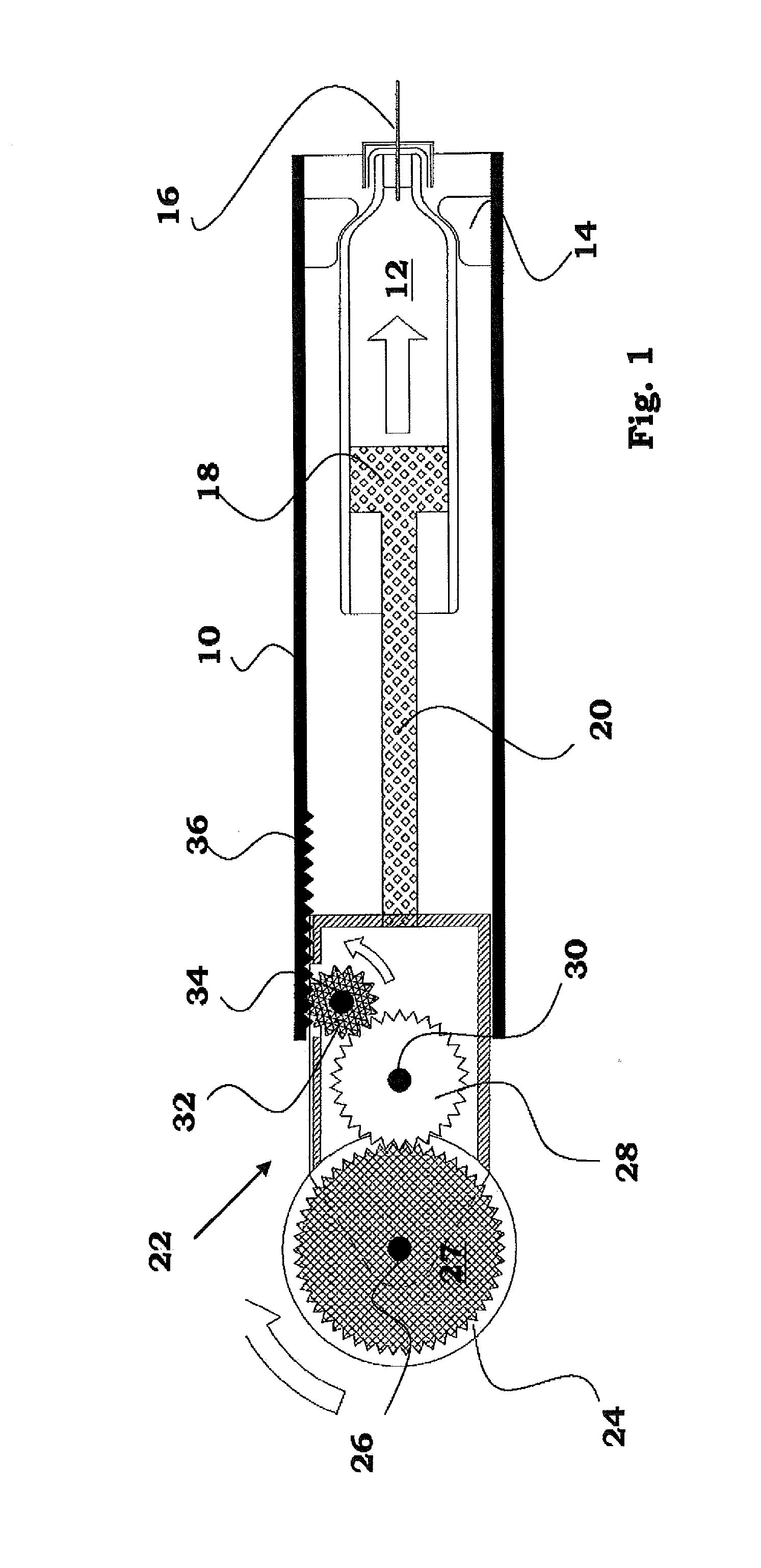 Injector with Thumb Operable Scroll Wheel