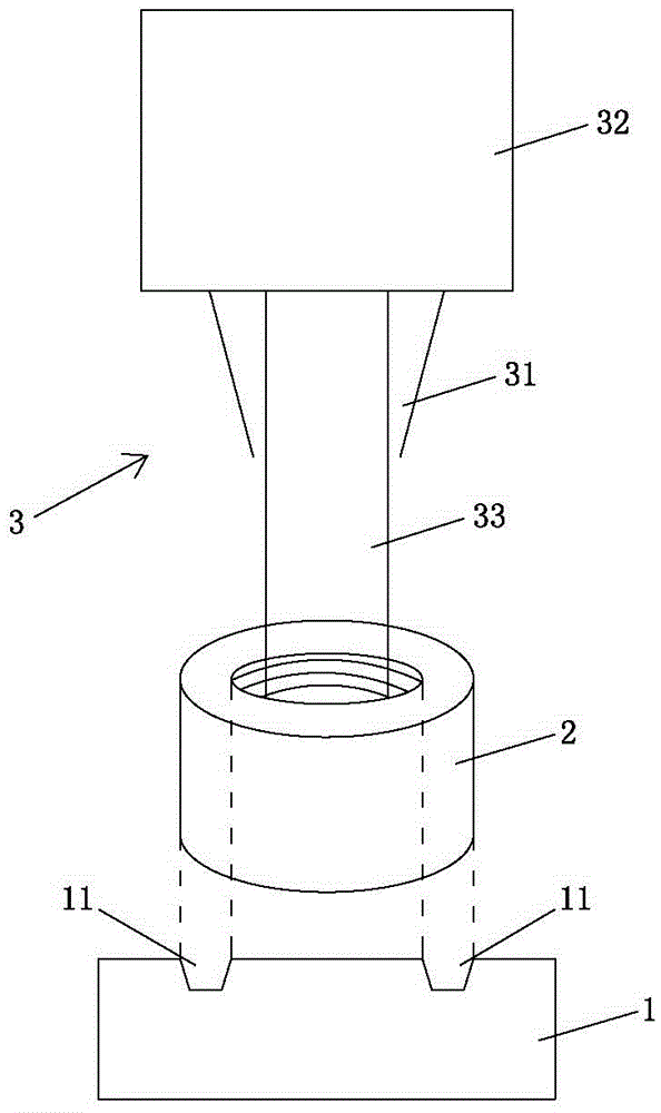 A kind of welding method of amorphous alloy and nut