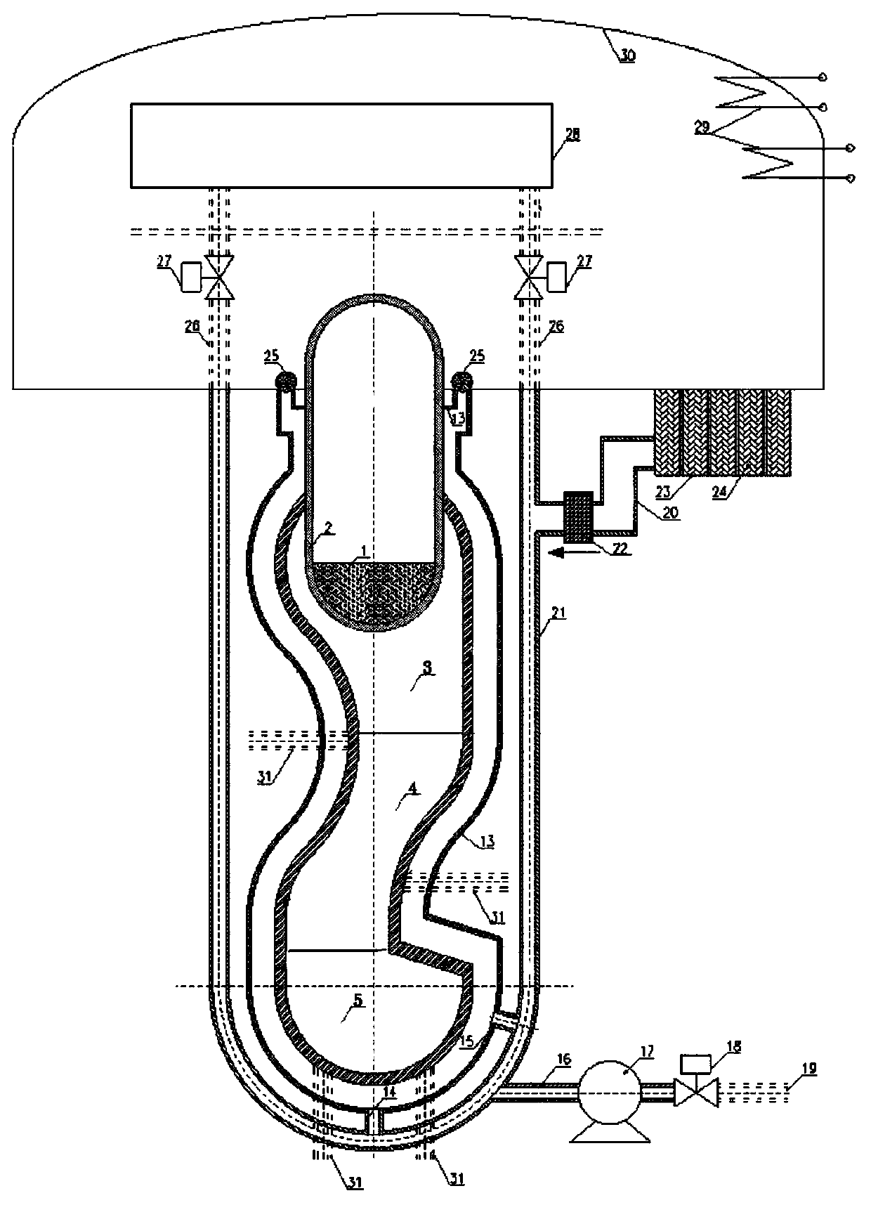 A melt containment retention system