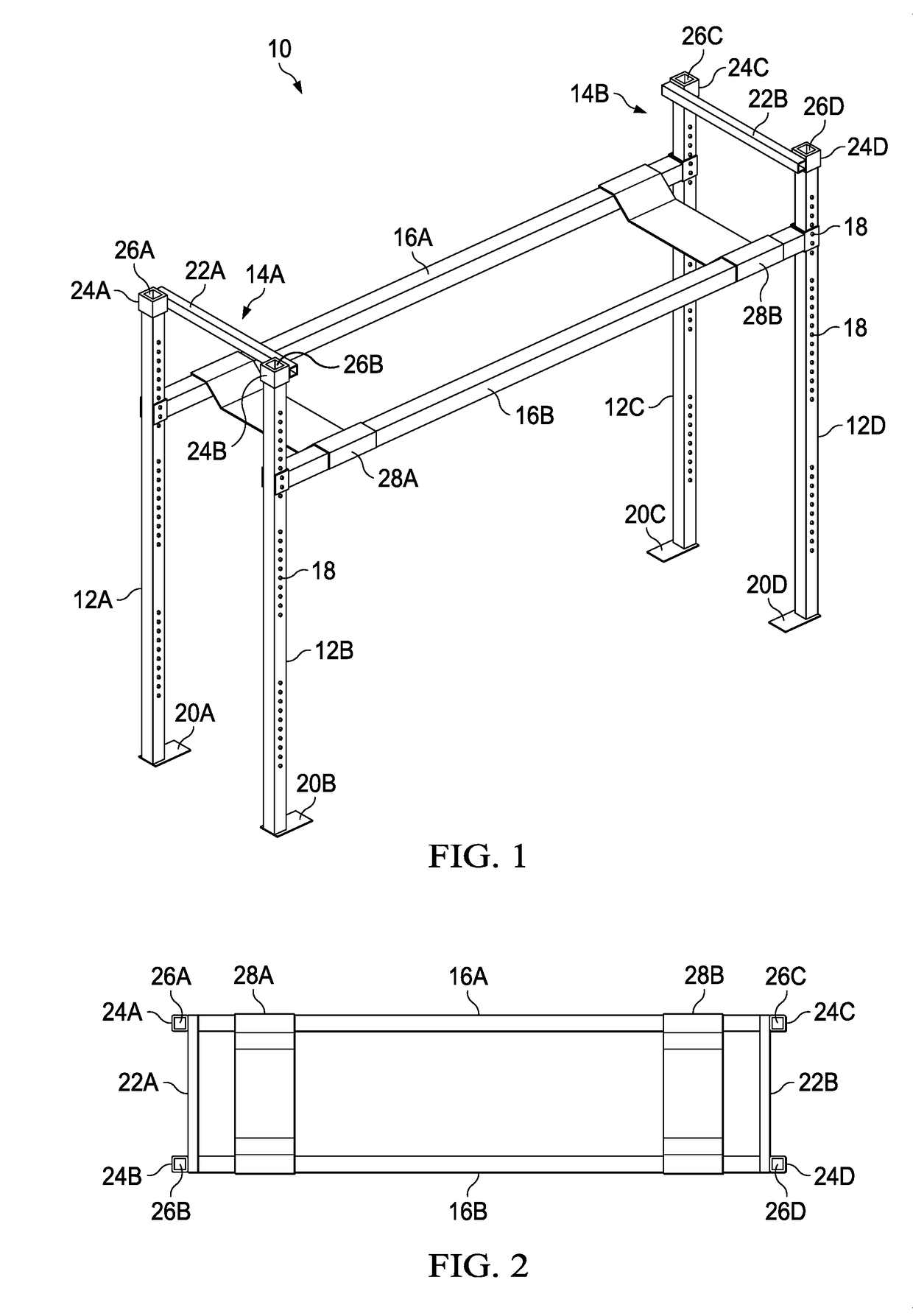 Removable container shipping frame for vehicle
