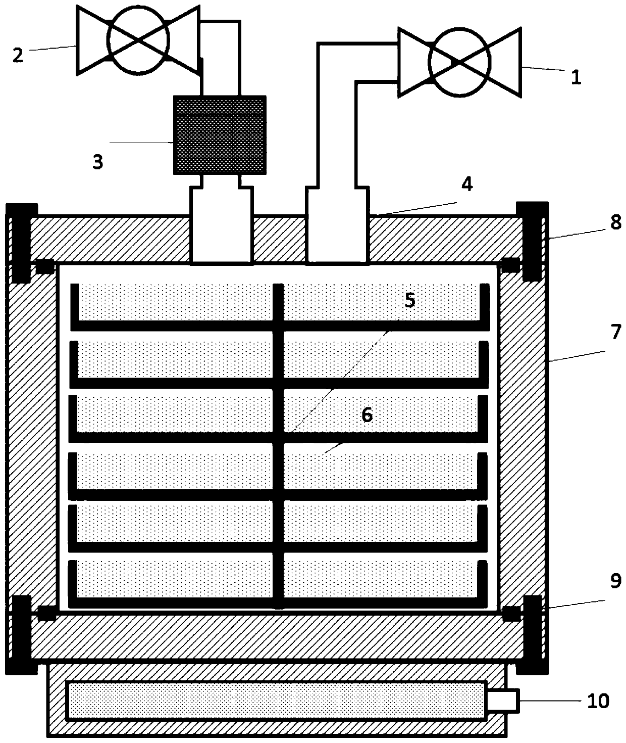 A hydrate-based energy storage device and method based on metal-organic framework materials
