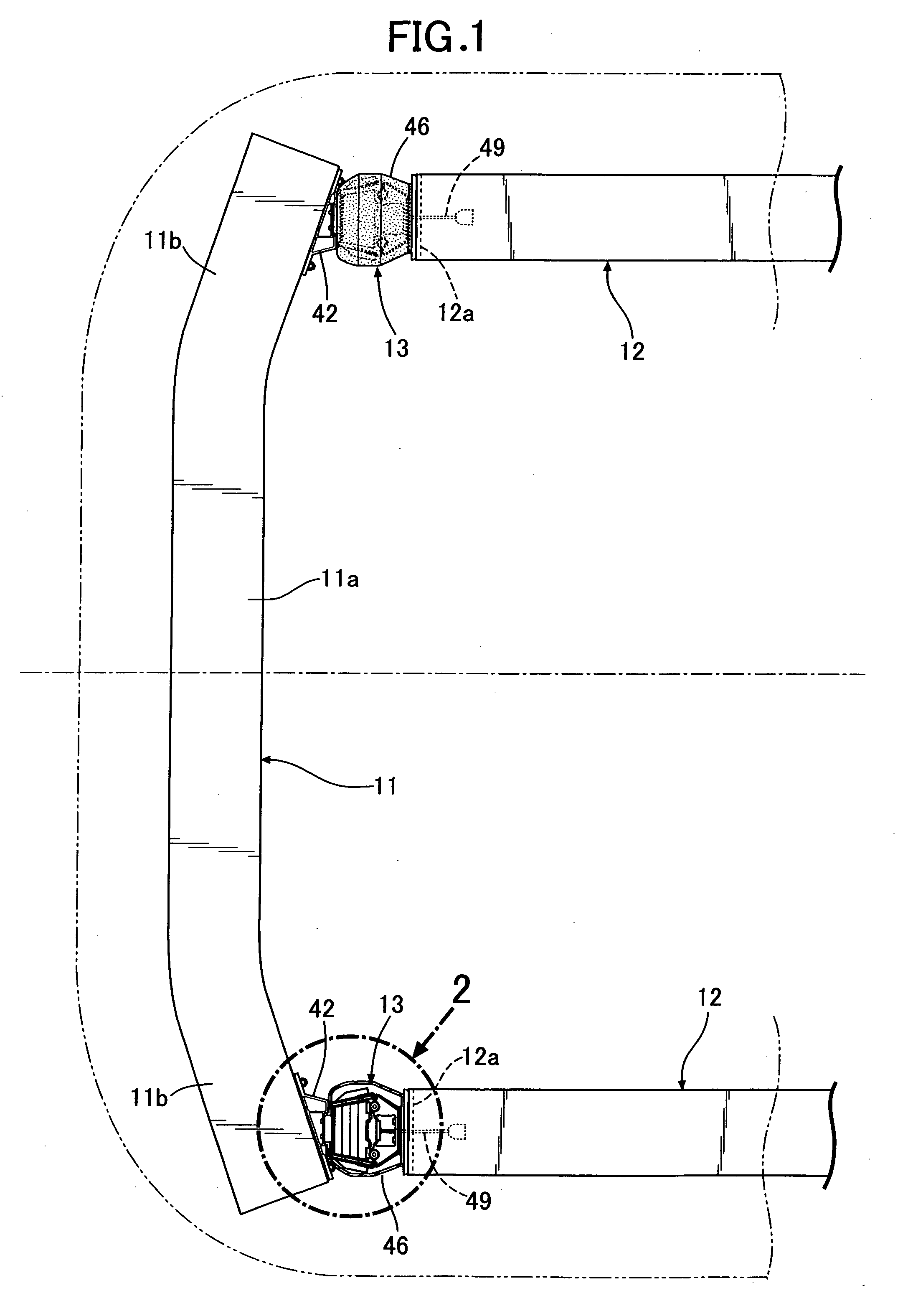 Crushable body strength adjusting device for a vehicle