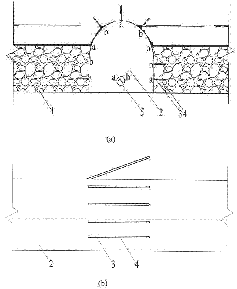 Support method for coal seam roadway to cross gob