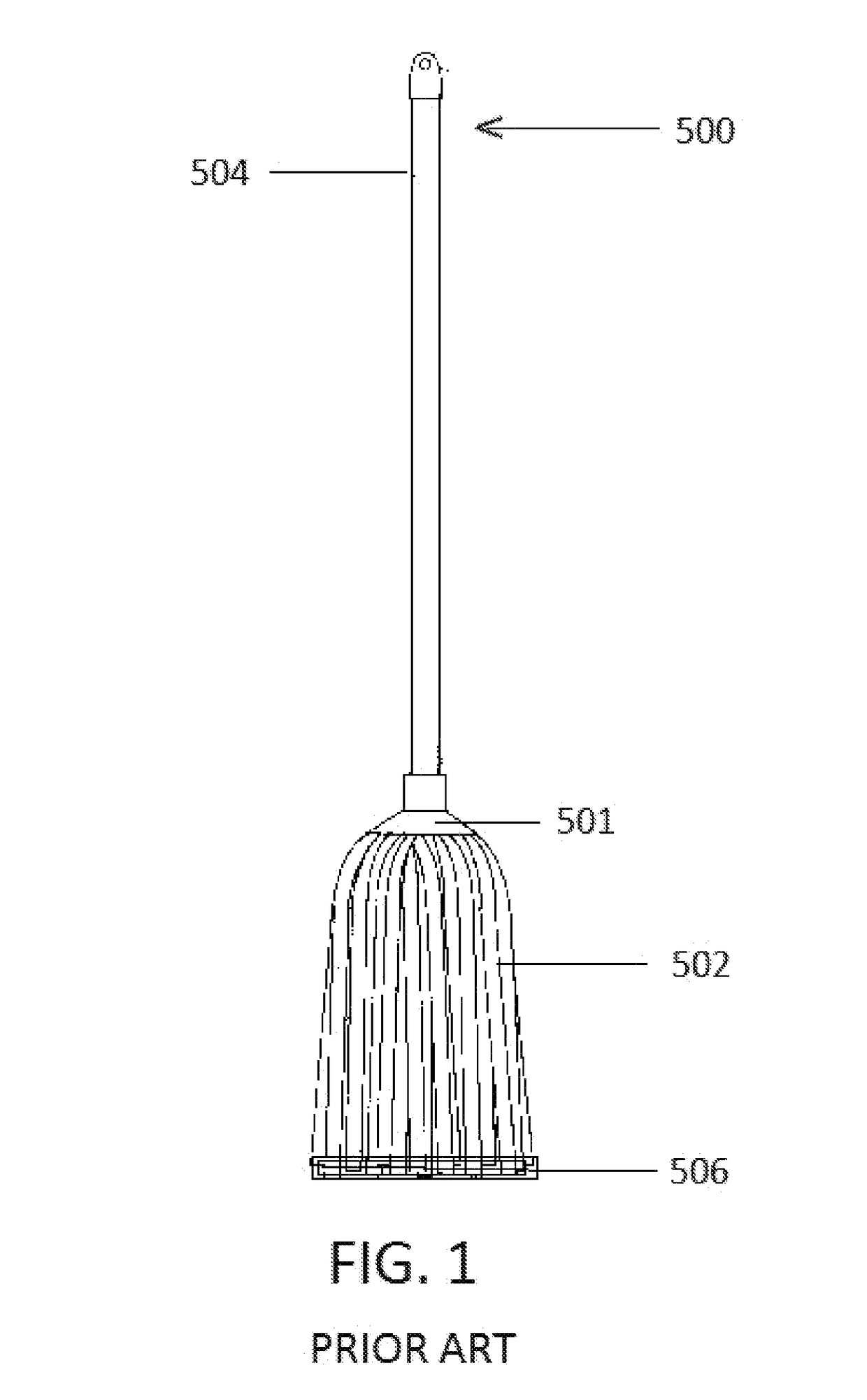 Device for wringing a mop and method of use