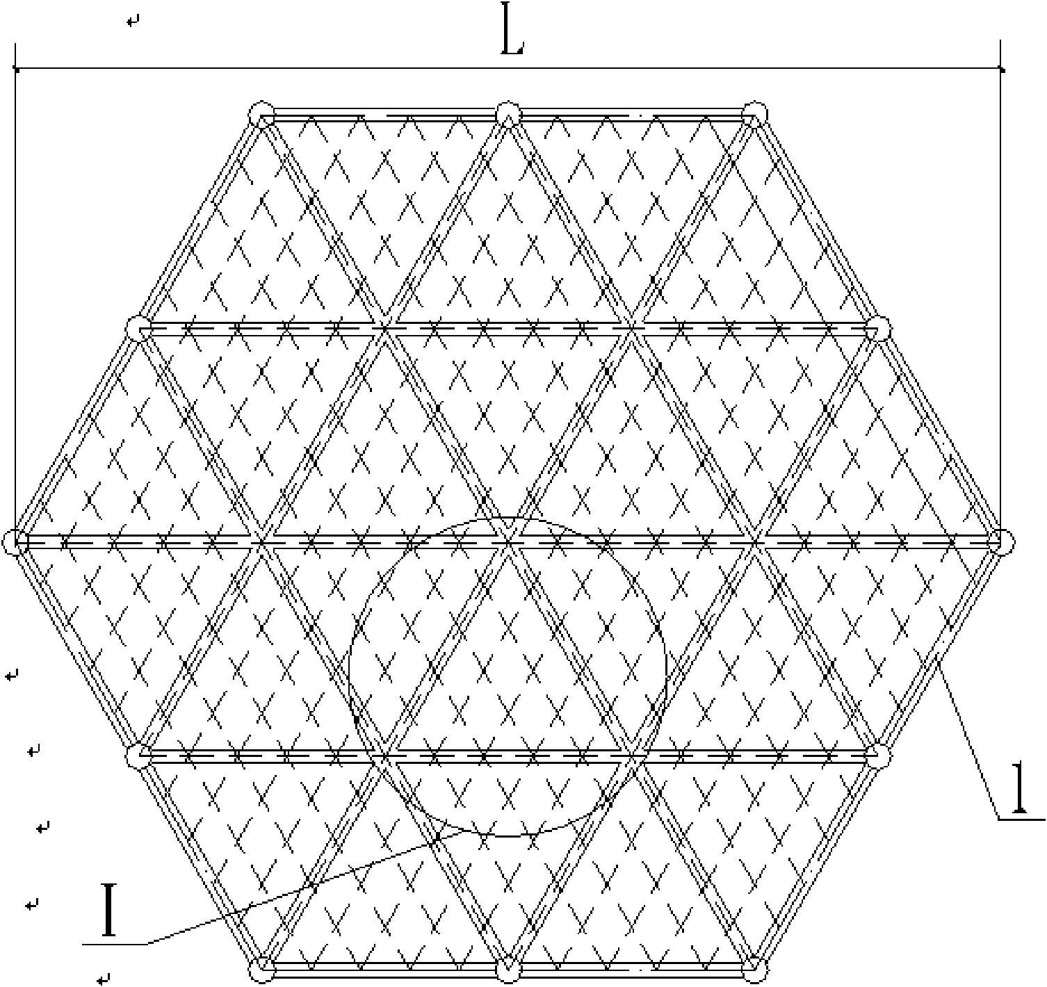 Right hexagonal steel-concrete combined hollow double lattice floor and manufacturing method thereof
