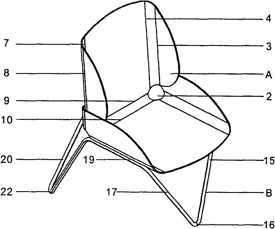 Chair capable of changing with posture change of human body