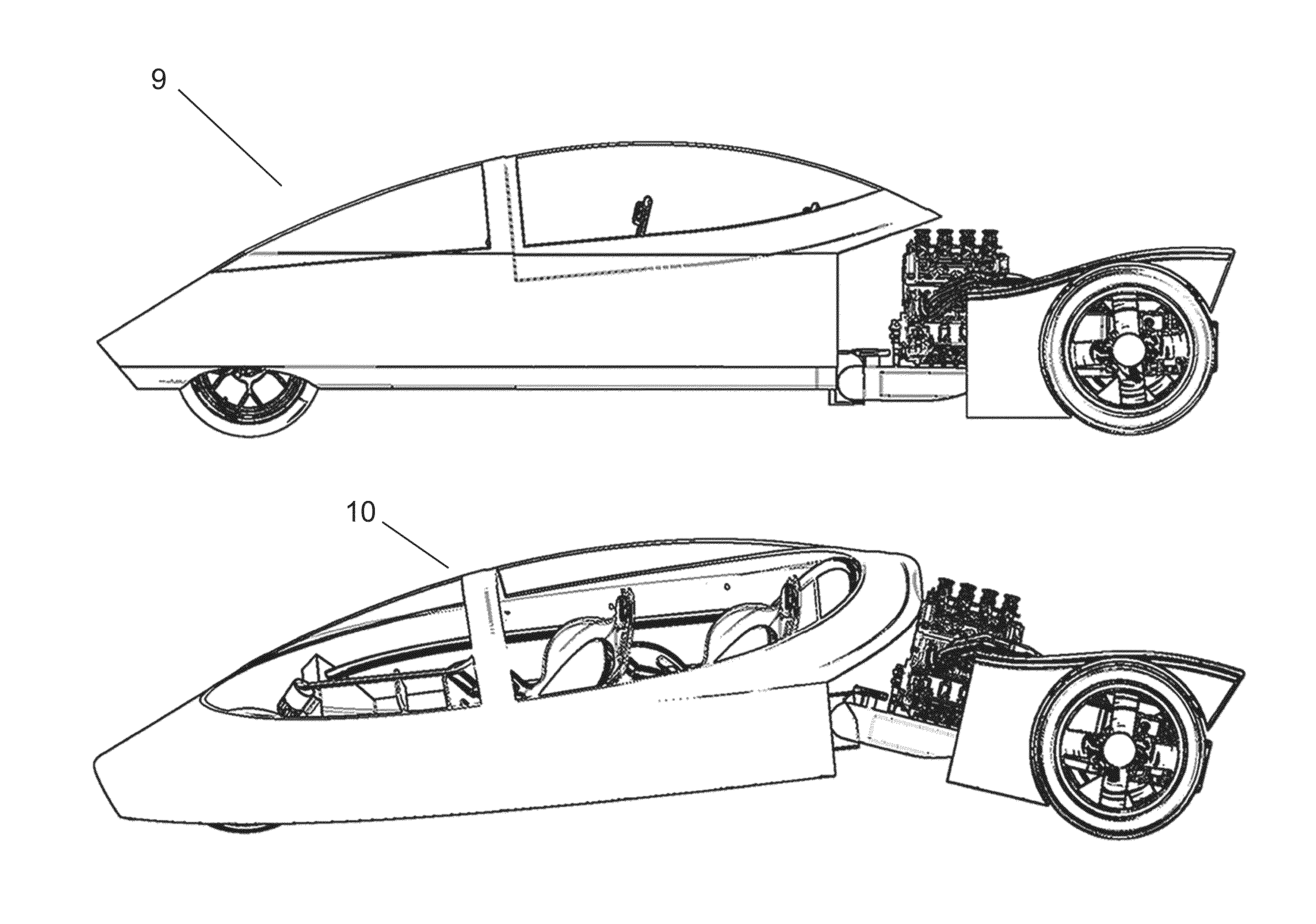 Self-righting means for leaning vehicles; primarily by gravity