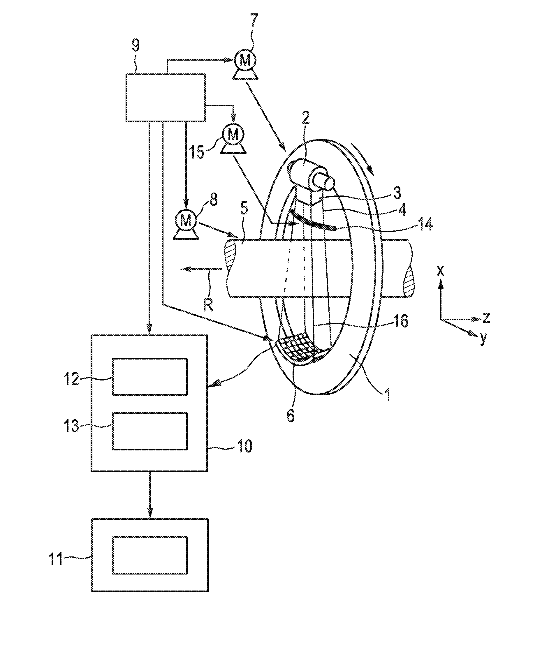 Medical x-ray examination apparatus and method for k-edge imaging