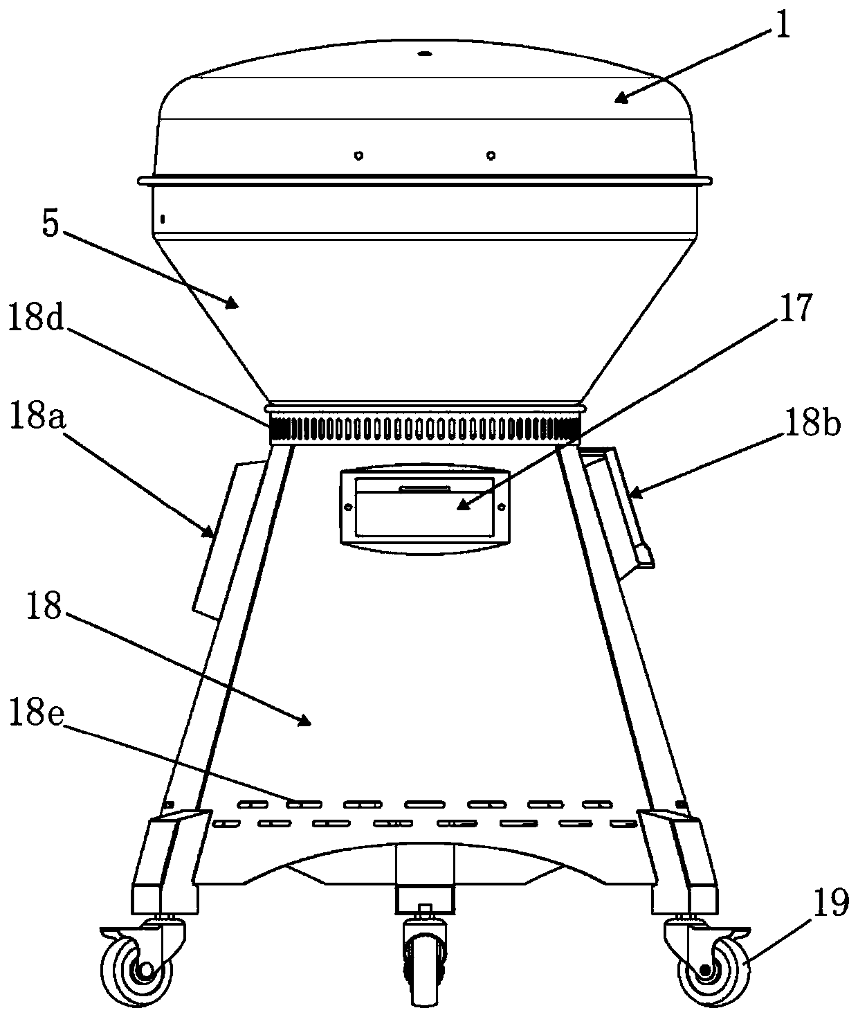 Vertical feeding wood particle fired baking oven