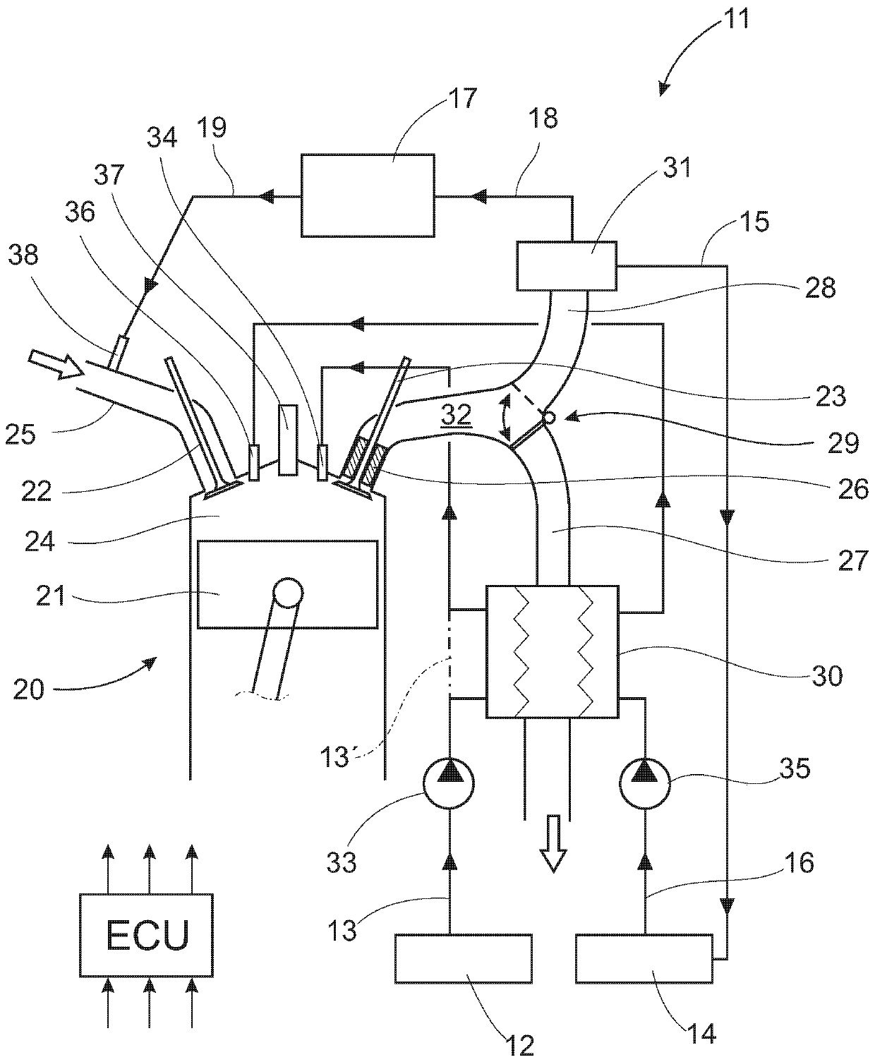 Internal combustion engine and method for controlling the internal combustion engine