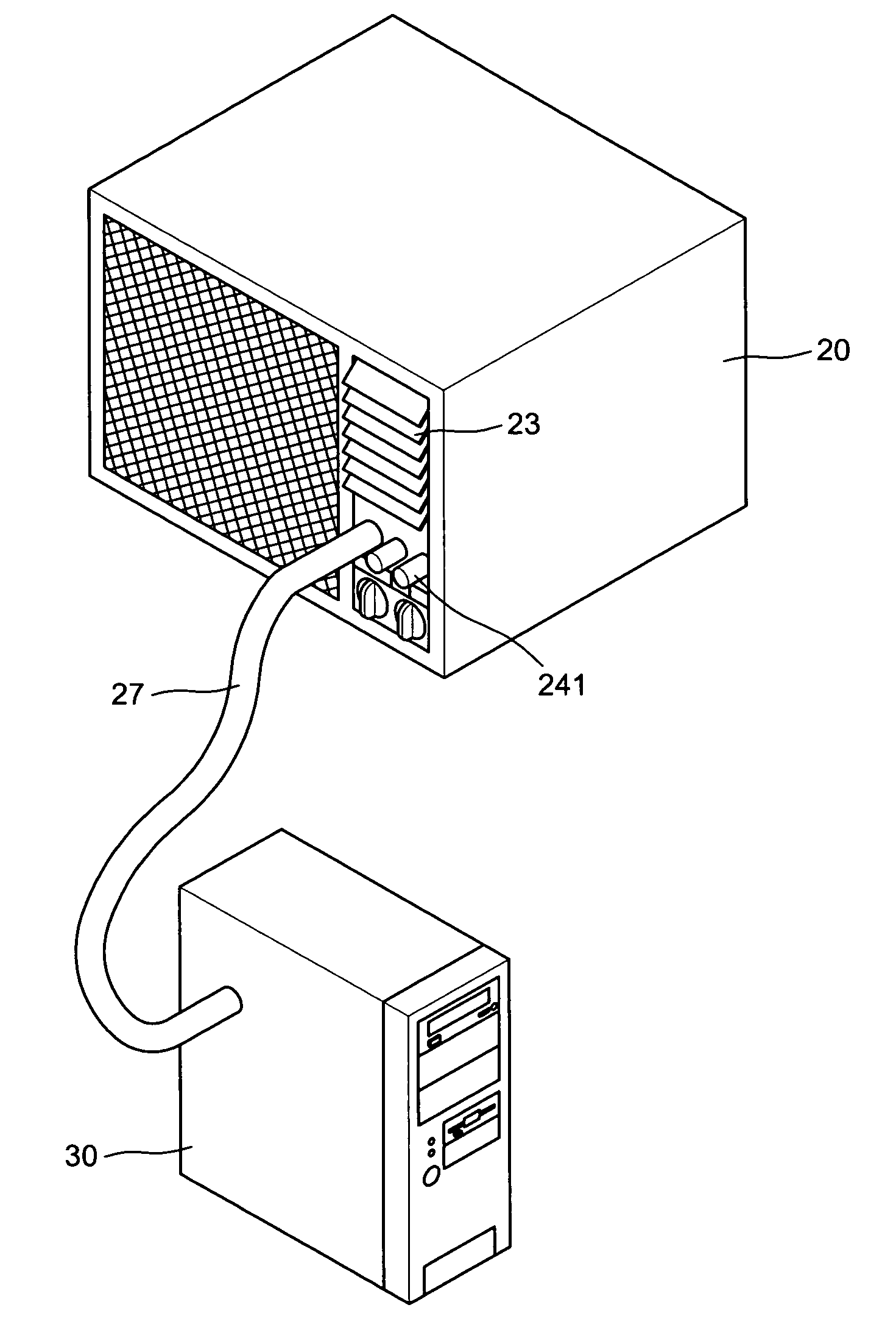 Device to convey the cool air from an air-conditioner into a computer