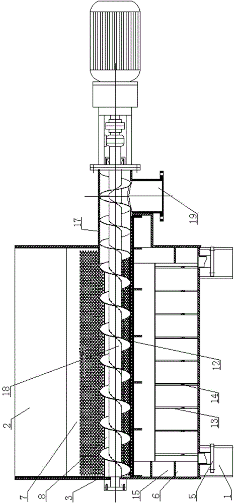 Product suction filtration slot filtration discharge mechanism