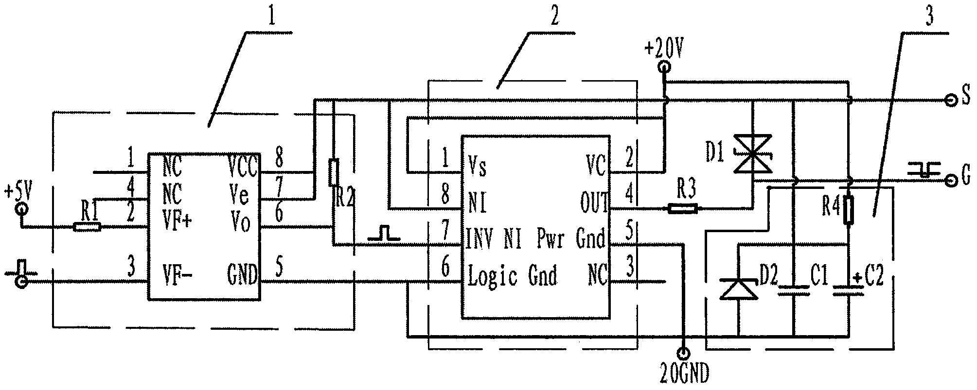 A pulse width signal amplifying circuit