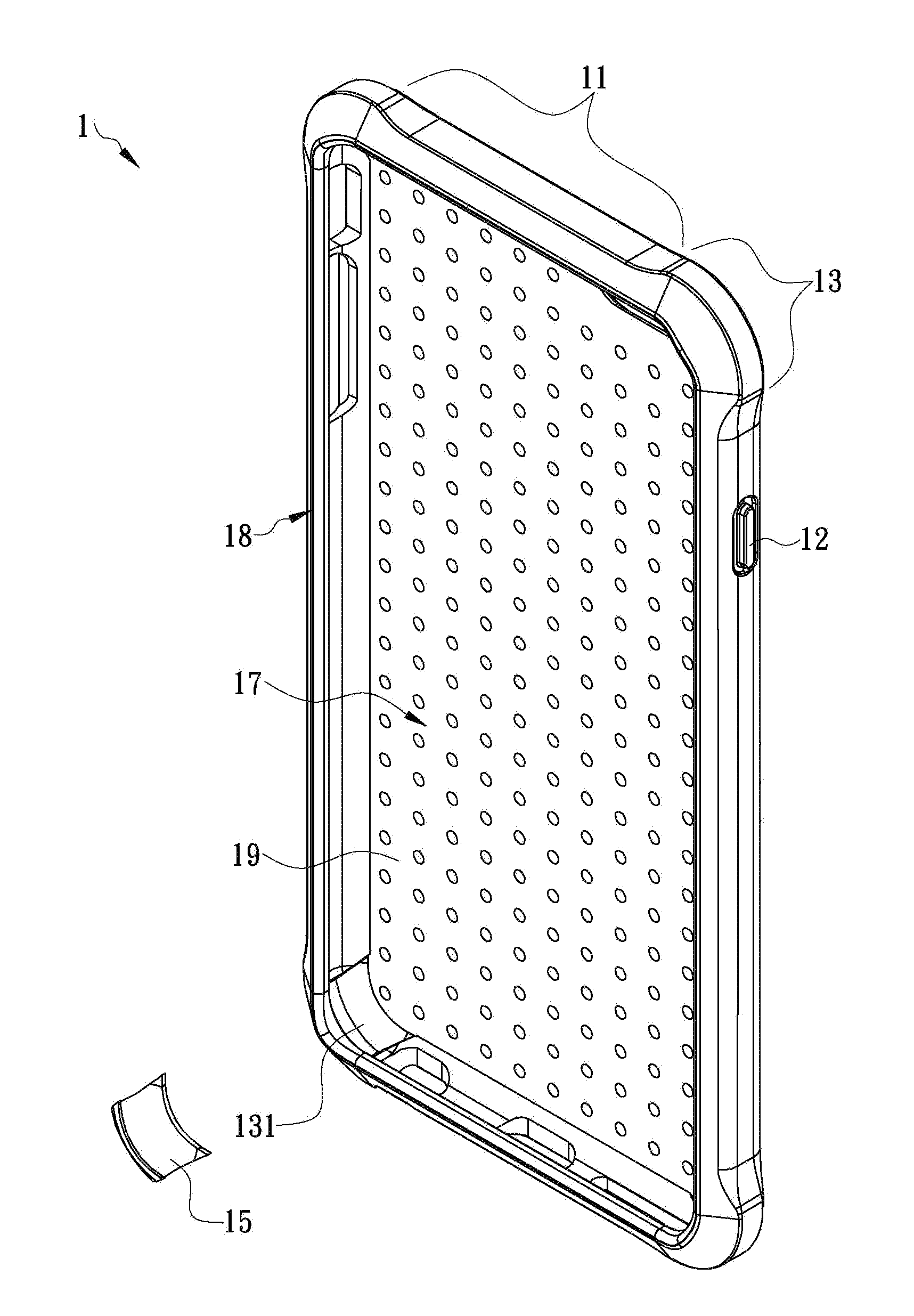 Protective case with embedded elastic cushion plates