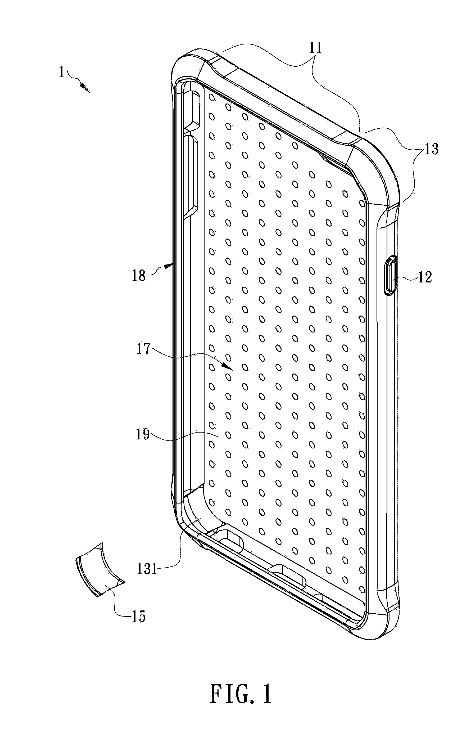 Protective case with embedded elastic cushion plates