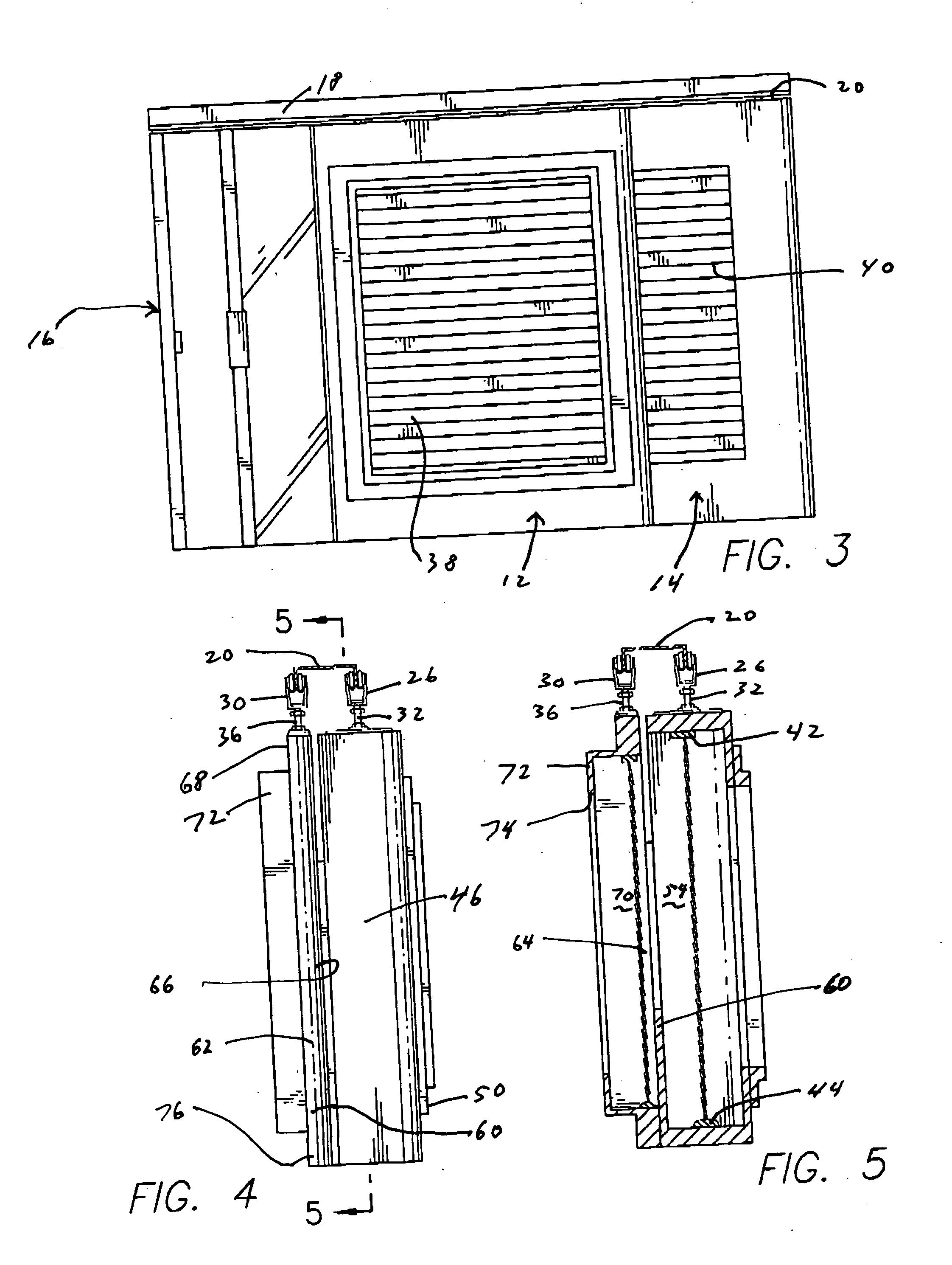 Assembly of sashes for sliding glass doors