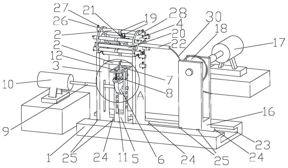 A device for testing the bending performance of a vascular stent