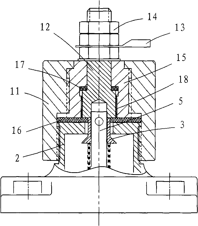 On-line monitoring grounding wire lead-out structure of high-voltage sleeve