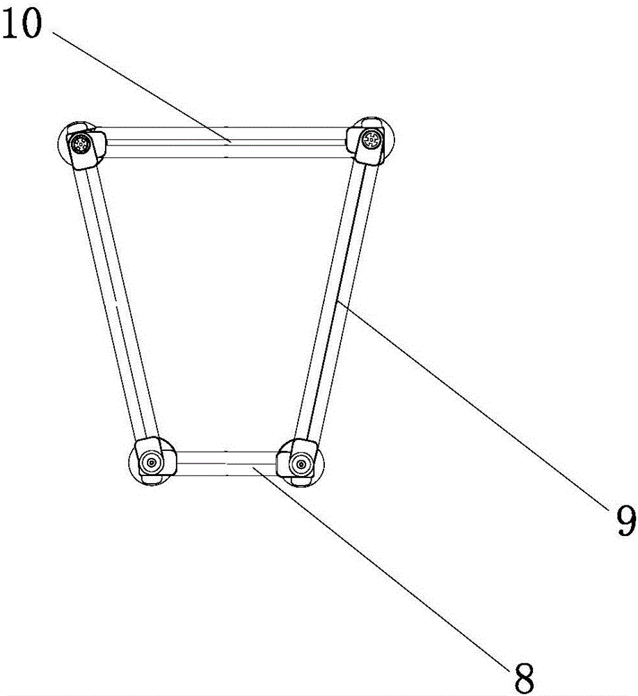 Folding chair frame structure with trapezoidal stool surface
