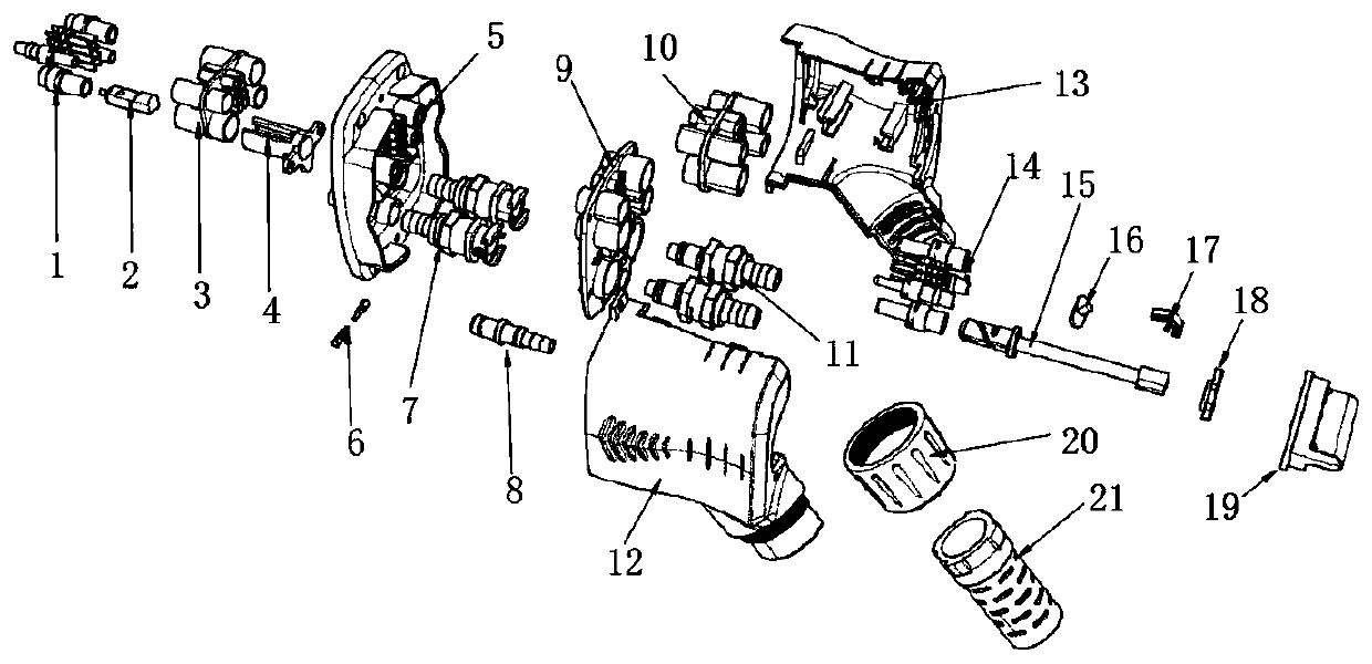 Water-gas-electricity quick connecting part