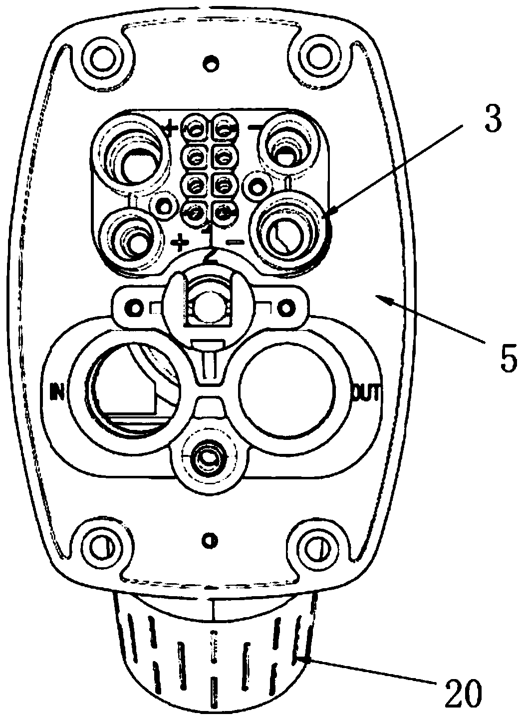 Water-gas-electricity quick connecting part