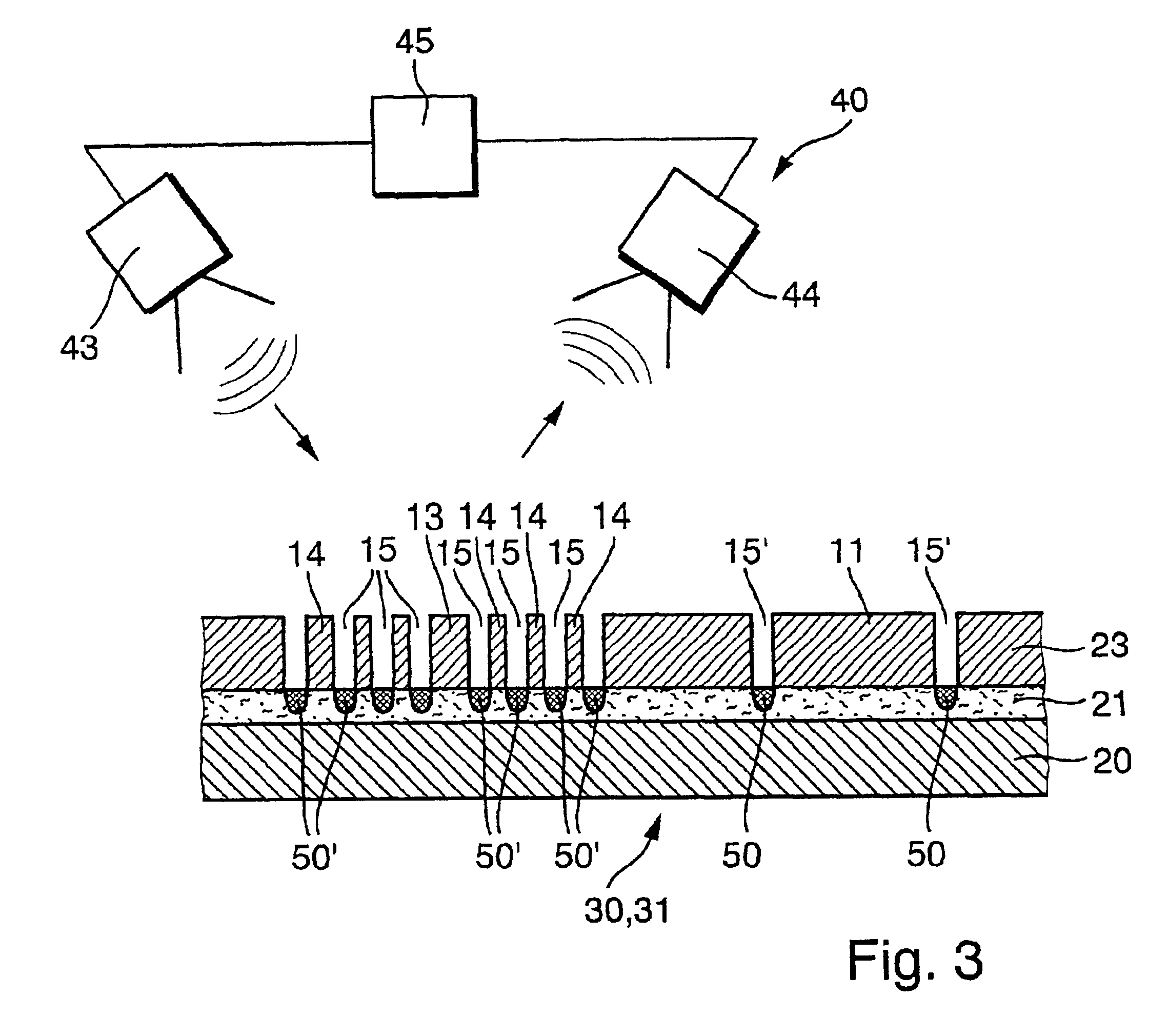 Device and method for determining the lateral undercut of a structured surface layer