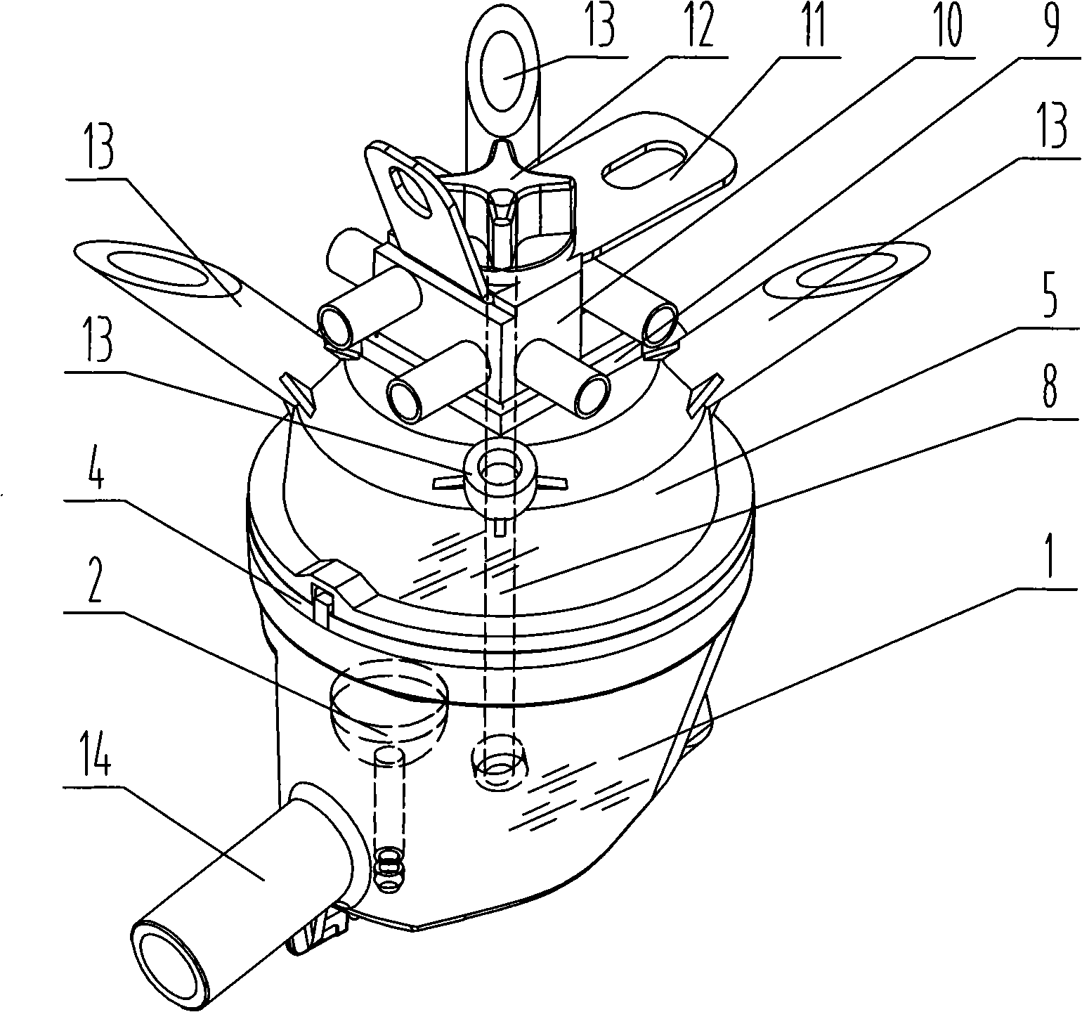 Vortex type milk collector