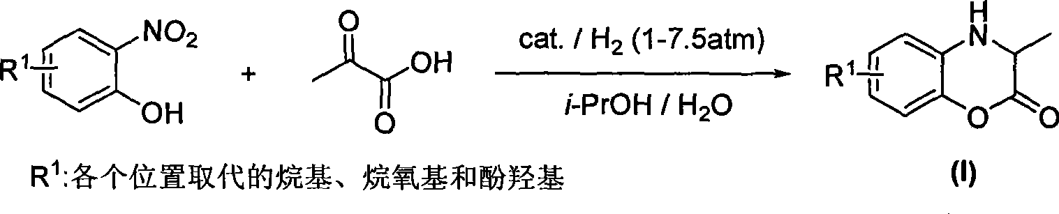 Method for preparing polysubstituted 3,4-dihydro-3-methyl-2H-1,4-benzoxazine-2-one