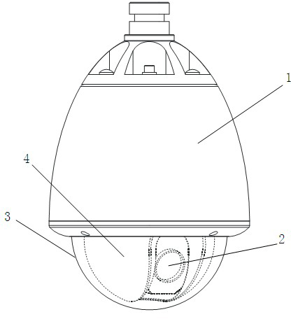 Lightning protection structure of spherical video camera