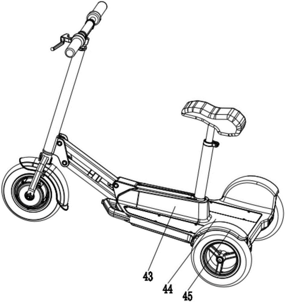 Folding frame and folding tricycle