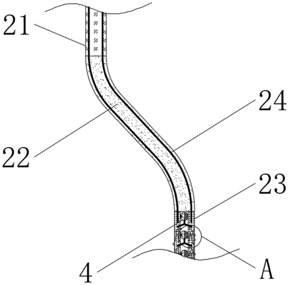 Self-deflection oil filtering device for oil-containing waste gas treatment