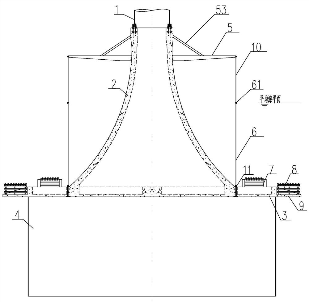 Offshore wind turbine barrel-shaped foundation structure for coupling culture net cage and artificial fish reef and integrated construction method thereof