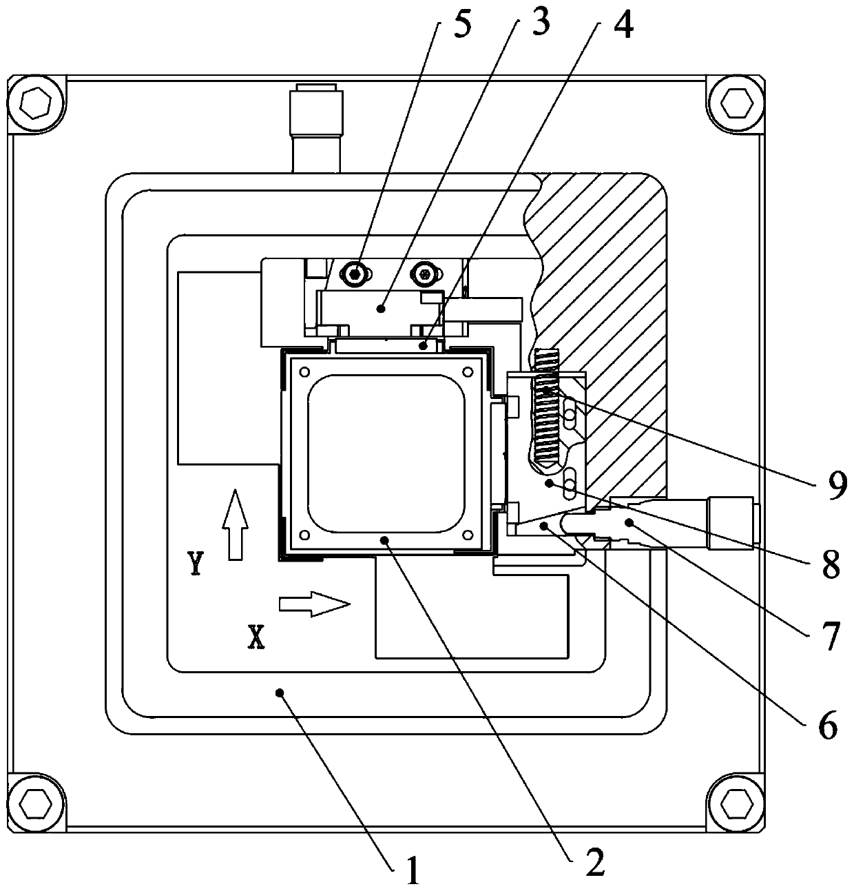 Zero-point fine-tuning device for grating-type micro-nano positioning platform