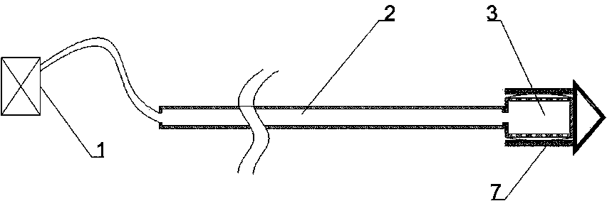 Device for placing extensible inner support in ureter