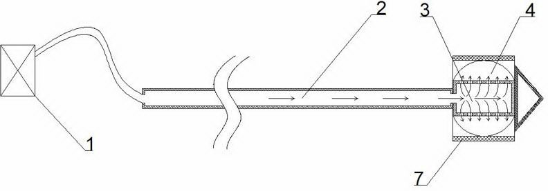 Device for placing extensible inner support in ureter