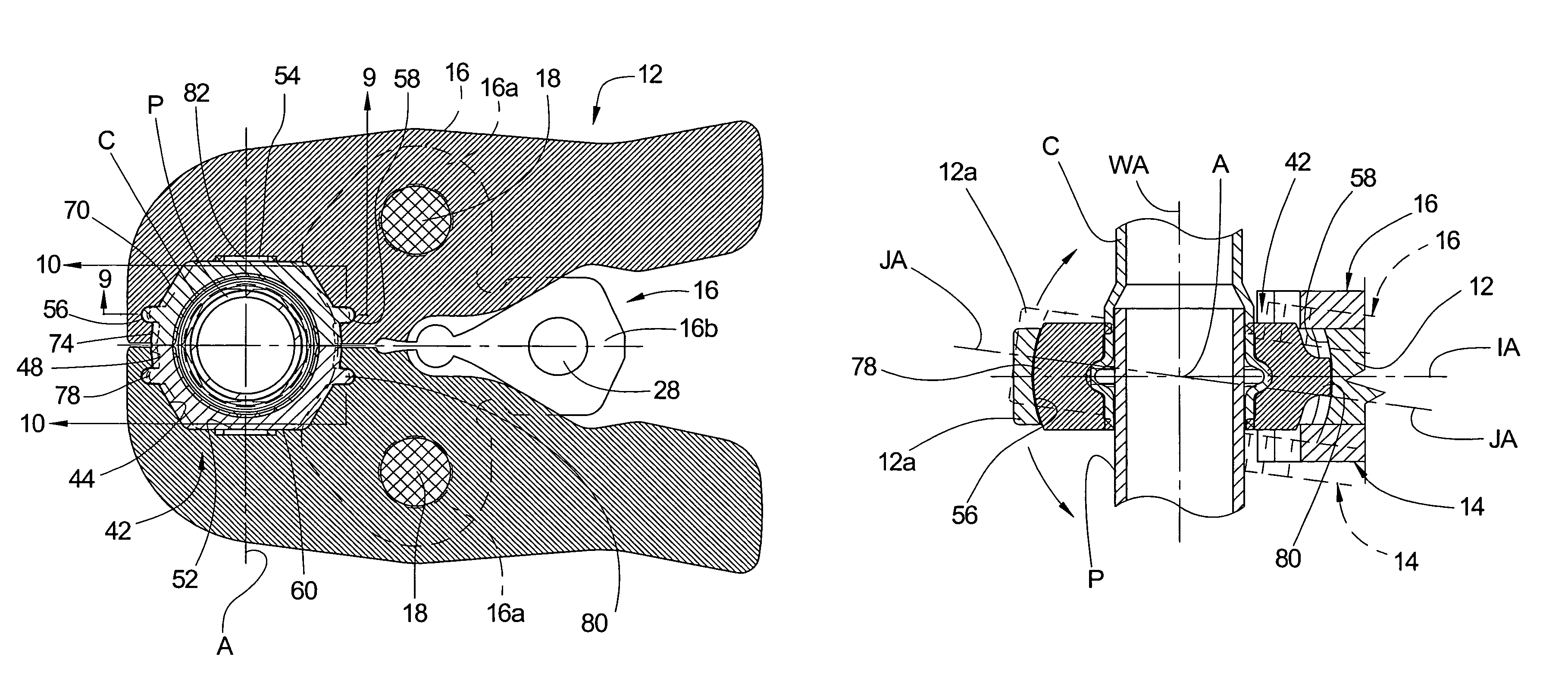 Jaw arm for compression tools