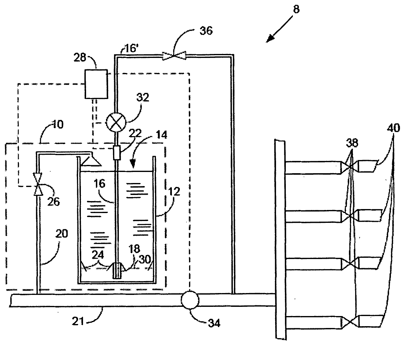 Feeder for dispensing a solution of a solid matter dissolved therein
