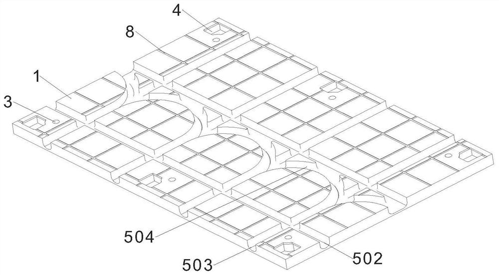 An assembled overhead leveling floor heating module and its production method and installation method