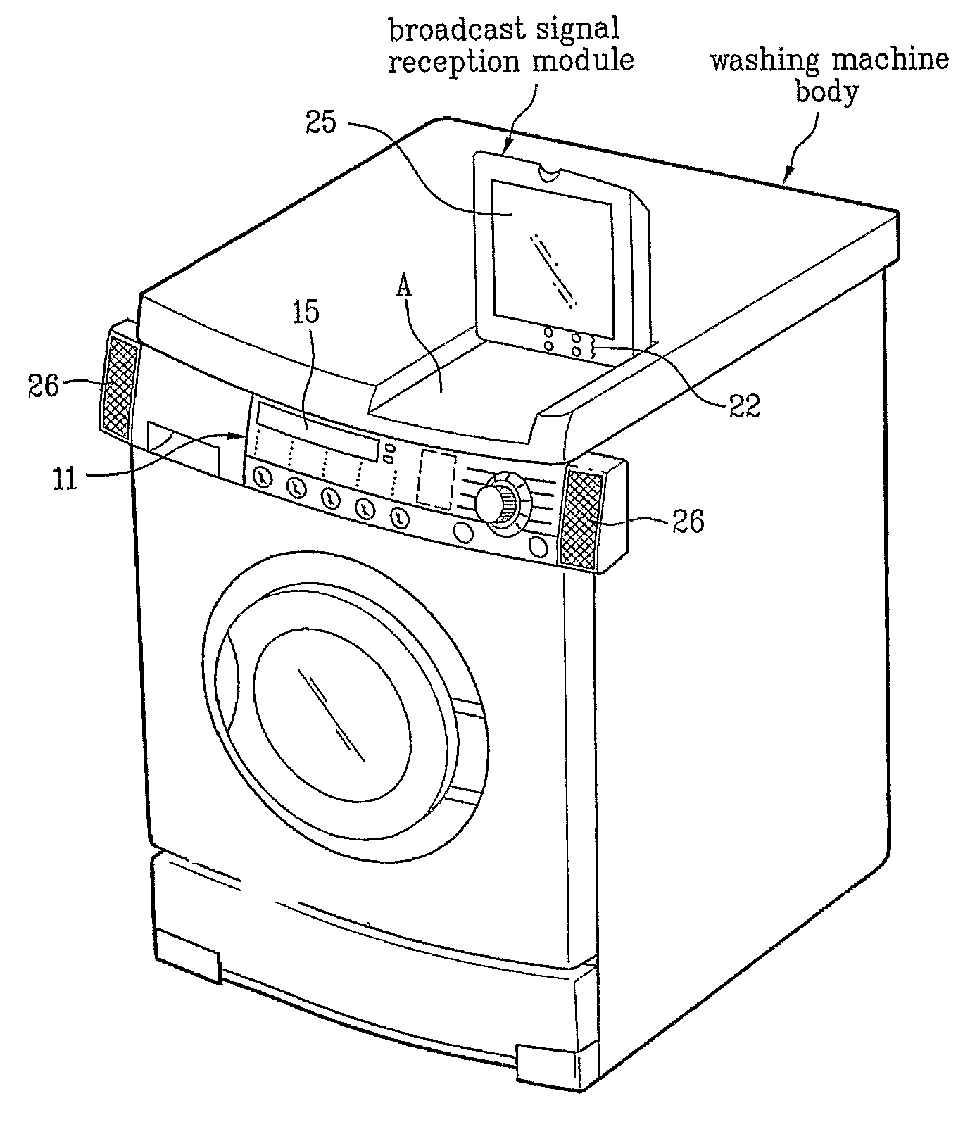 Washing machine having broadcasting receiver