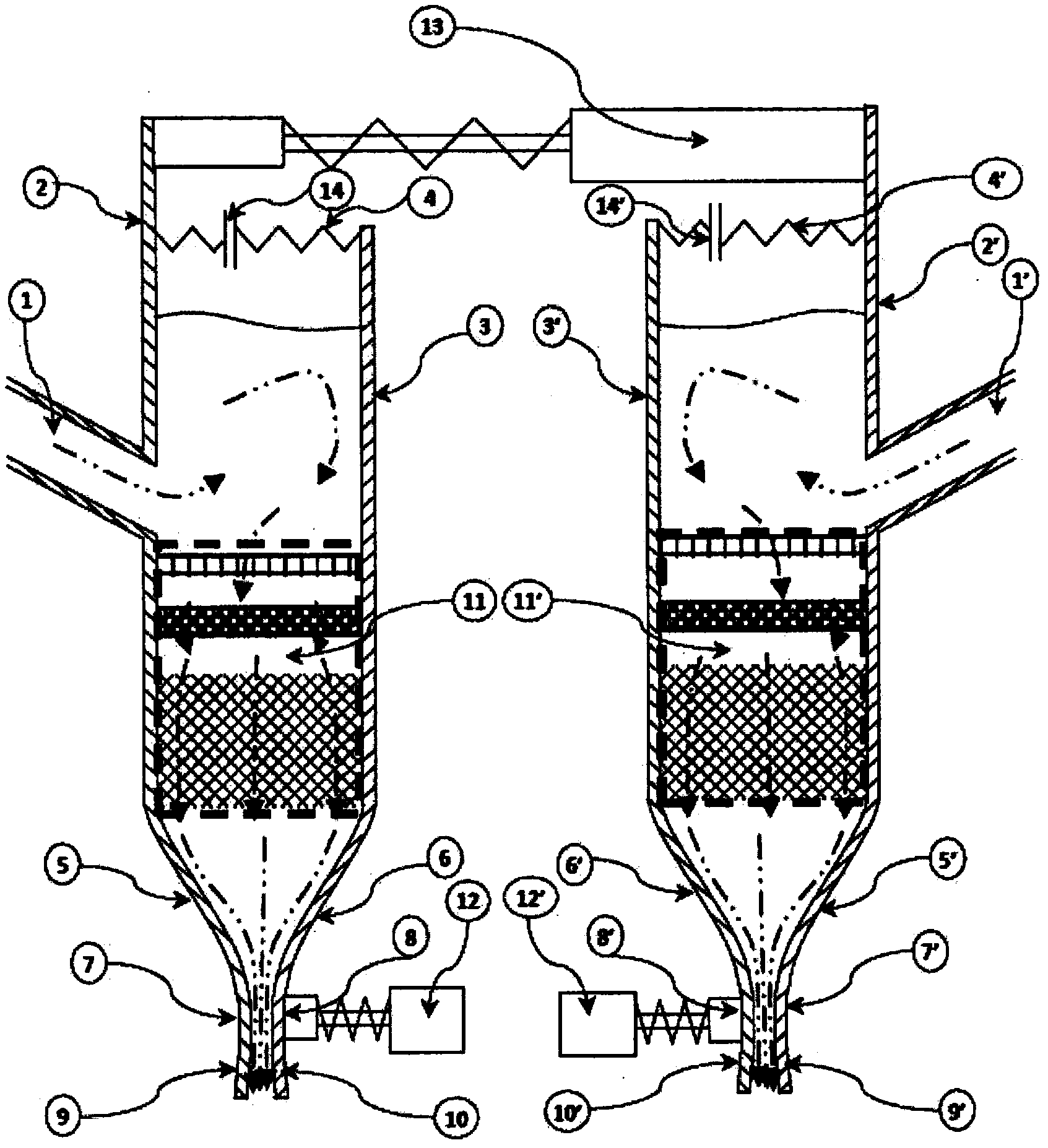 Module for a device generating at least one water curtain and corresponding device