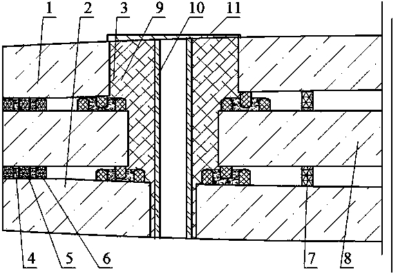 Double-vacuum layer convex glass with sealing strips and mounting holes through metal welding