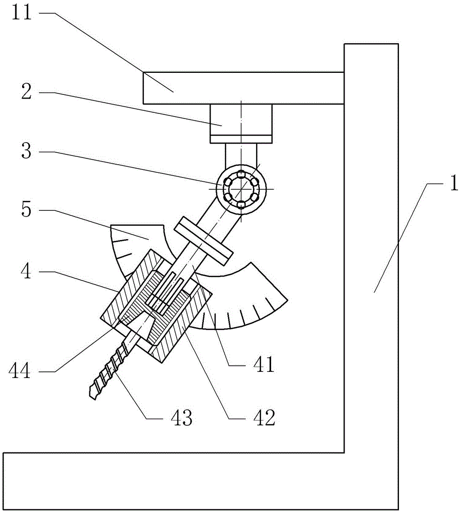 Drilling machine with variable-angle drill bit