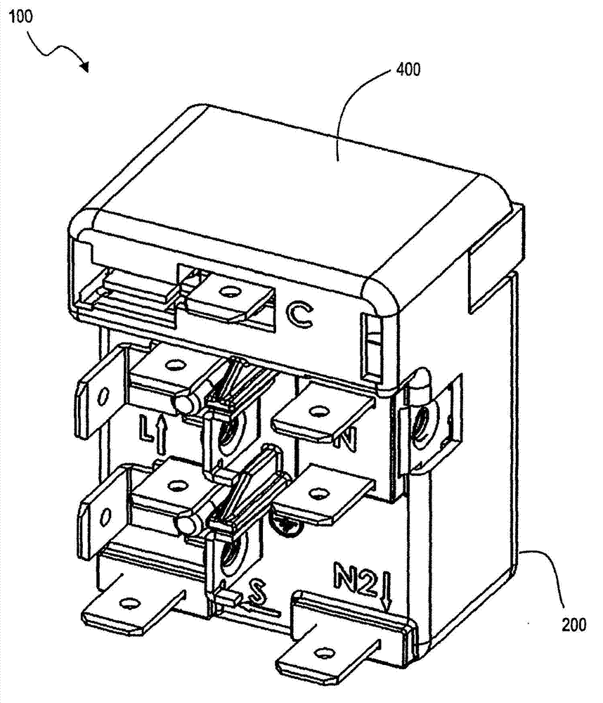 Assembly of electric motor starter components