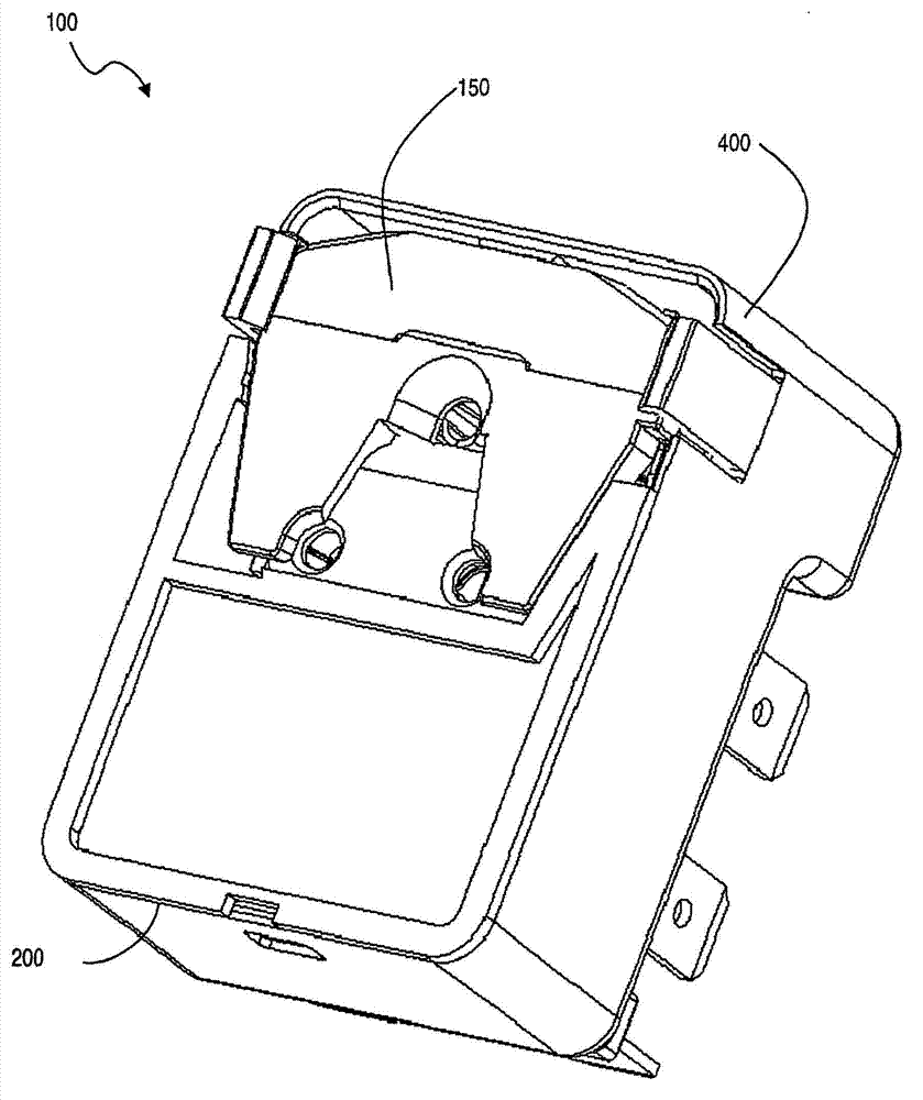 Assembly of electric motor starter components