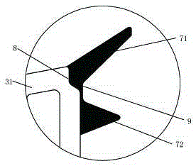 Lower plate surface of plastic steel window sash sectional material