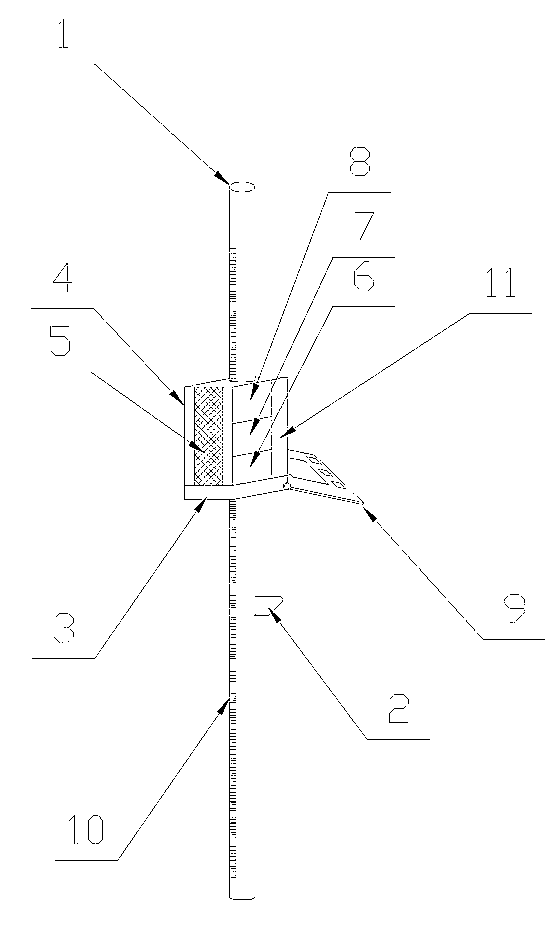 Laser induction leveling staff rod