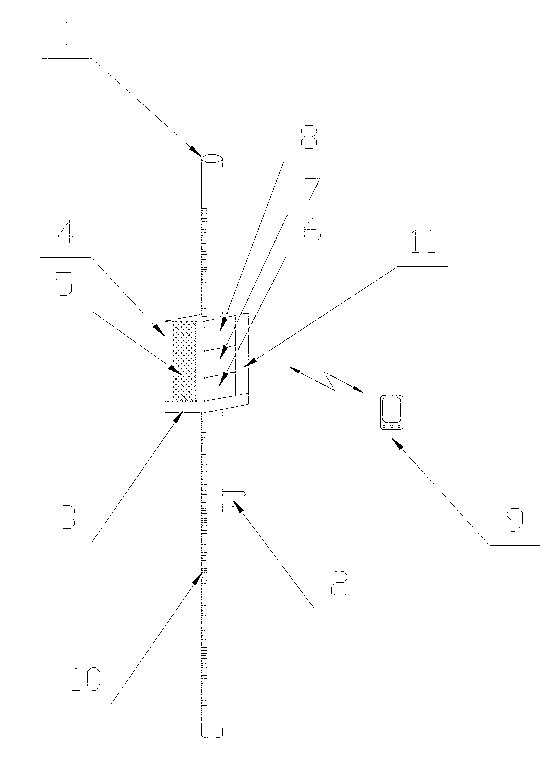 Laser induction leveling staff rod