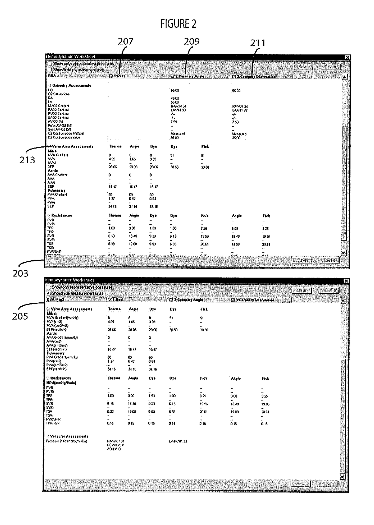 Worksheet system for determining measured patient values for use in clinical assessment and calculations