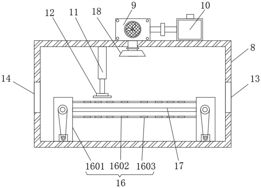 Rolling supporting mechanism for drying printed and dyed silk fabrics