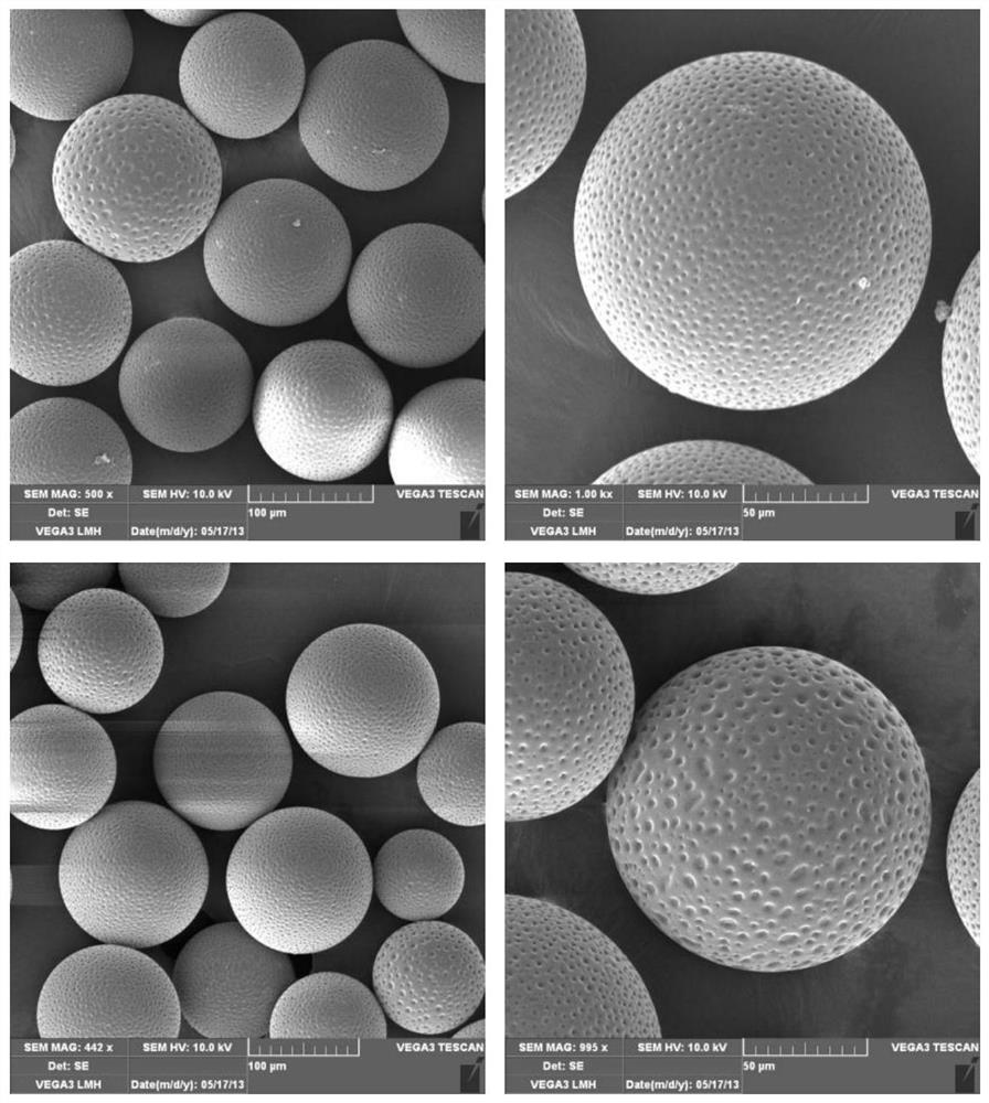 A pinhole-like depressed porous resin ball on the surface and its preparation method